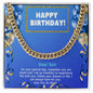 Son Gifts Necklace, Happy Birthday To Our Son, Cuban Link Chain, Gift for Son