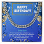 Son Gifts Necklace, Happy Birthday To Our Son, Cuban Link Chain, Gift for Son