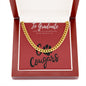 Washington State Necklace, Cuban Chain, Graduate Men's Gift, Cougar, Graduation Day