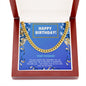 HUSBAND Gifts Necklace, Happy Birthday To My HUSBAND, Cuban Link Chain