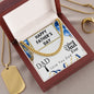FATHER'S DAY Necklace, DAD Gift, Happy Father's Day To My Dad, Cuban Link Chain, Gift for Dad