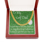 Golf Gifts For Men, To My Golf Dad, Cuban Chain Necklace, Gift for Dad, Gift from Son