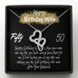 Fifty 50, To My Wife, I Love You Necklace, Wife Gift, Milestone Gifts, Gift from Husband