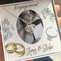 Engagement Necklace, Name Card Jewelry, Custom Message Card, Love Knot Necklace, Love Knot Necklace for Fiance Photo Message Card