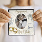Engagement Necklace, Name Card Jewelry, Custom Message Card, Love Knot Necklace, Love Knot Necklace for Fiance Photo Message Card