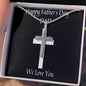 Happy Father's Day Necklace Cross, Dad Gift from Son and Daughter