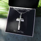 Happy Father's Day Necklace Cross, Dad Gift from Son and Daughter