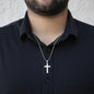 Happy Father's Day Necklace Cross, Dad Gift from Son, Message Card Necklace