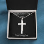 Happy Father's Day Necklace Cross, Dad Gift from Son, Message Card Necklace