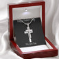 Happy Father's Day Necklace Cross, Dad Gift from Son and Daughter