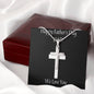Happy Father's Day Necklace Cross, Dad Gift from Son and Daughter