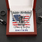Happy Birthday Veteran Necklace, Cuban Link Chain Necklace