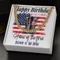 Happy Birthday Veteran Necklace, Cuban Link Chain Necklace
