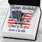 Happy Birthday Veteran Necklace, Cuban Link Chain Necklace