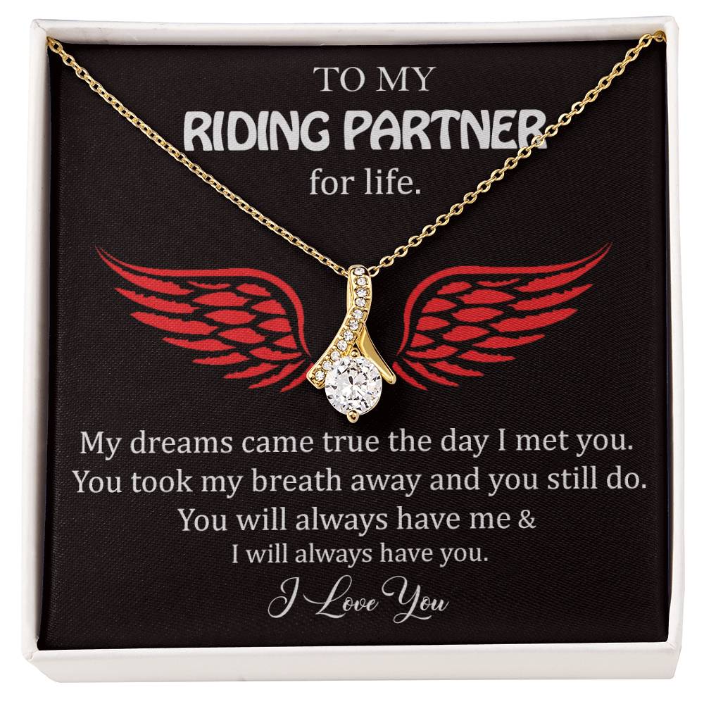 To My Riding Partner, Harley Lovers, Alluring Beauty, Message Card Necklace