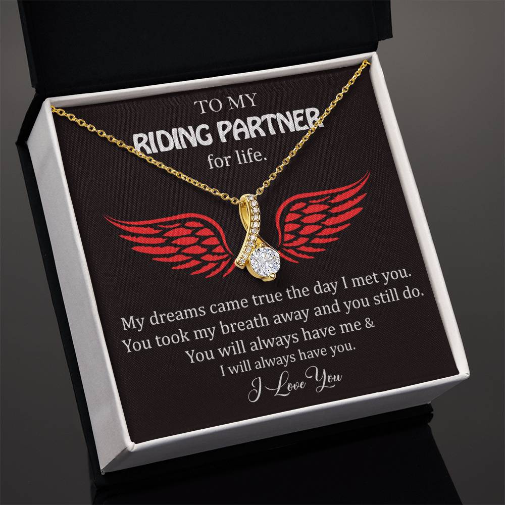 To My Riding Partner, Harley Lovers, Alluring Beauty, Message Card Necklace