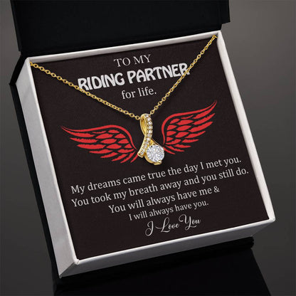 To My Riding Partner, Harley Lovers, Alluring Beauty, Message Card Necklace