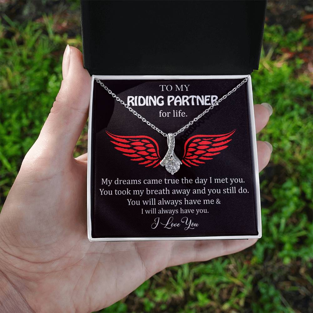To My Riding Partner, Harley Lovers, Alluring Beauty, Message Card Necklace