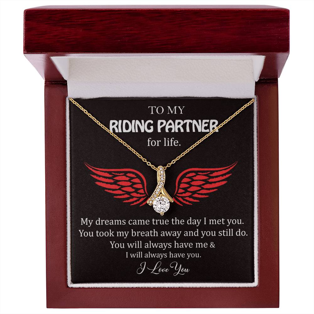 To My Riding Partner, Harley Lovers, Alluring Beauty, Message Card Necklace