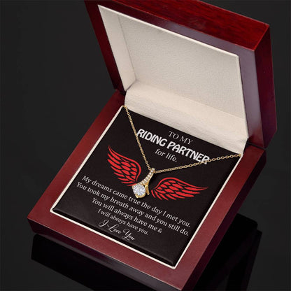 To My Riding Partner, Harley Lovers, Alluring Beauty, Message Card Necklace