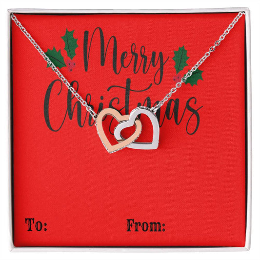 Merry Christmas Heart Necklace