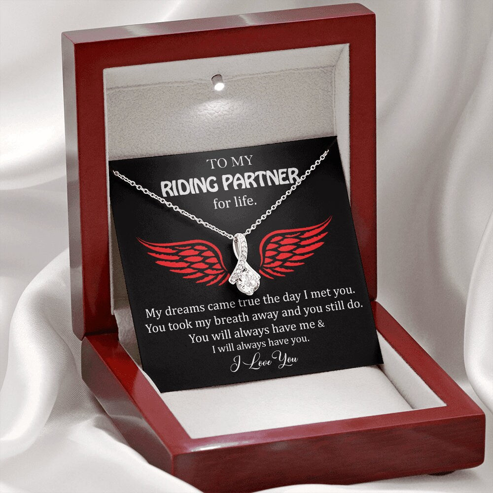 To My Riding Partner, Harley Lovers, Alluring Beauty, Message Card Necklace