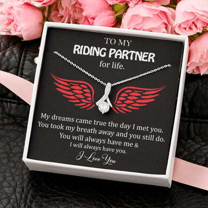 To My Riding Partner, Harley Lovers, Alluring Beauty, Message Card Necklace