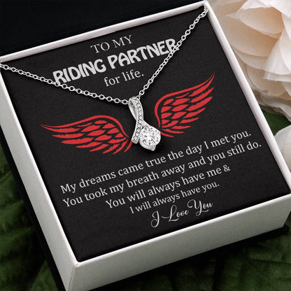 To My Riding Partner, Harley Lovers, Alluring Beauty, Message Card Necklace