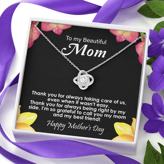 MOTHER DAY, Love Knot Necklace, To My Mother, Jewelry Gift For Mom From Daughter