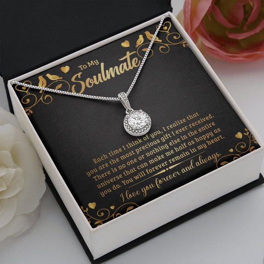 Soul Mate, Personalized CZ Cubic Zirconia Necklace, To My Soul Mate Necklace