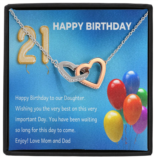 21st Daughter Necklace Gift for Birthday, Gifts for Teenage Girls, Gift For Daughter