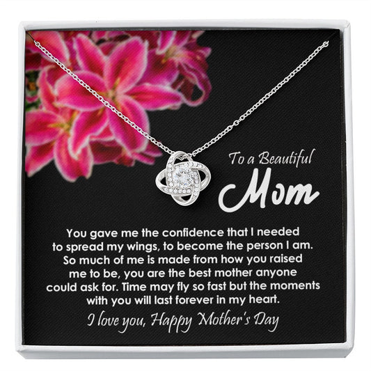 MOTHER DAY, Mother's Day Necklace, To A Beautiful Mom, Love Knot Necklace
