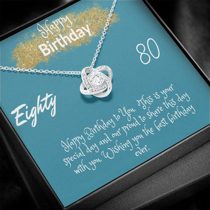Love Knot, 80th Birthday For Her Gift, 80th Birthday Gift For Her, Eighteenth Birthday