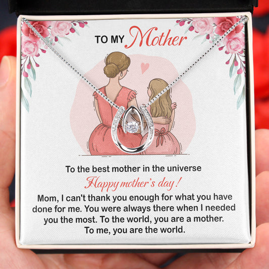 MOTHER DAY, Mother's Day Necklace, Message Card Mom, Lucky Necklace