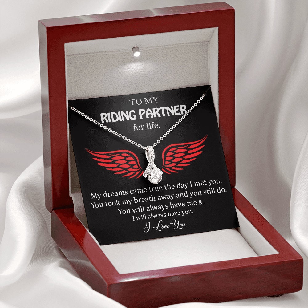 To My Riding Partner, Harley Lovers, Alluring Beauty, Message Card Necklace