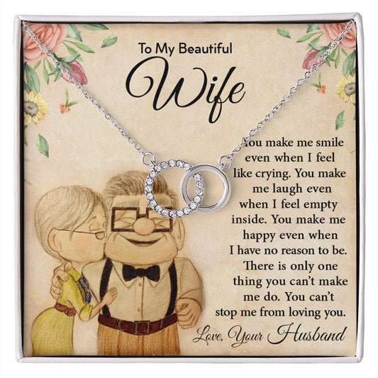 Happy Birthday, To My Beautiful Wife, Anniversary Necklace, Message Card Gift