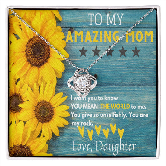 To My Amazing Mom Beautiful Creative Necklace, Thank you and Love You So Much