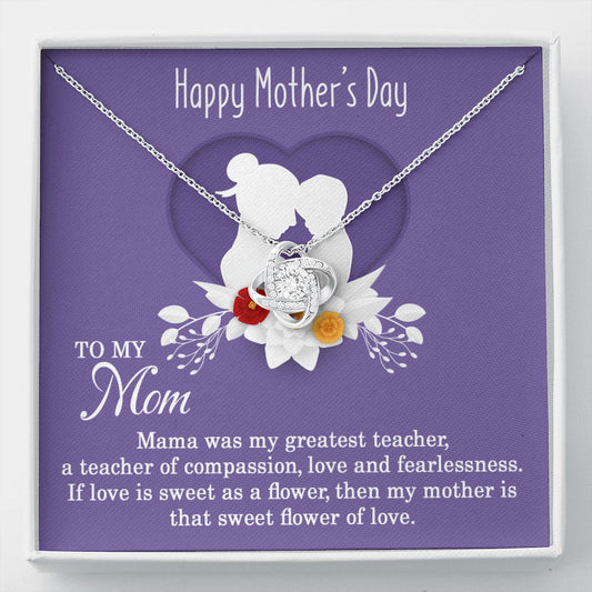 MOTHER DAY, Mother's Day Necklace, Message Card Mom, Love Knot Necklace