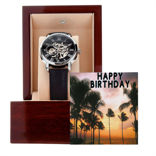 HAPPY BIRTHDAY Watch, DAD Gift, Happy Birthday To My Dad, OpenWork Watch, Gift for Dad, Gift from Son or Daughter, Father's Day Box